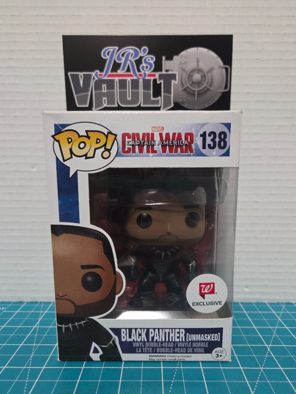 Funko POP Marvel MCU Captain America Civil War Black Panther Unmasked 138 Figure